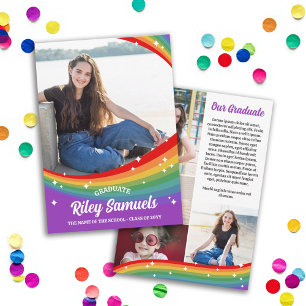 Rainbow Tecknad Sparkles 5 Foton Studenten Meddelande