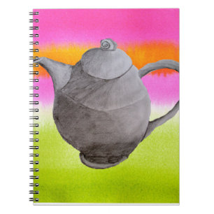 Rainbow Tekanna arty tea party Anteckningsbok Med Spiral