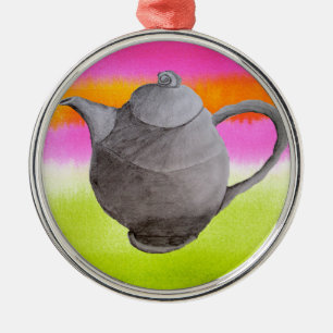 Rainbow Tekanna arty tea party Julgransprydnad Metall