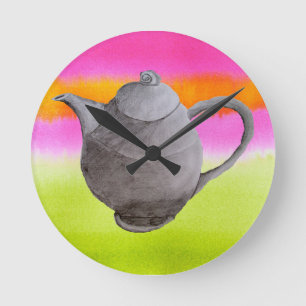 Rainbow Tekanna arty tea party Rund Klocka