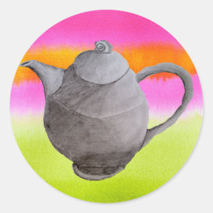 Rainbow Tekanna arty tea party Runt Klistermärke