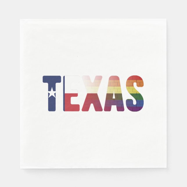 Rainbow Texas Flagga Design för stolt LGBT Texan Pappersservett (Framsidan)