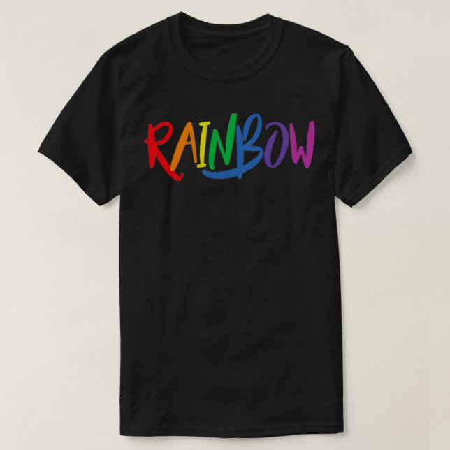 RAINBOW-textdesign för pojkar för flickor T Shirt (Design framsida)