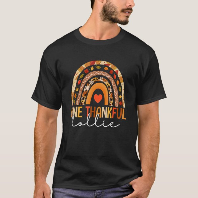 Rainbow Thankful Lollie Fall Leaves Autumn Thanksg T Shirt (Framsida)