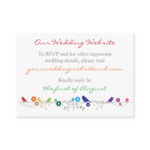 Rainbow Theme Birds Flowers Bröllop webbplats Info