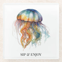 Rainbow Tides Jellyfish: Watercolor Art