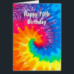 Rainbow Tie Dye 70th Birthday<br><div class="desc">Rainbow neon psychedelic tie dye abstrakt design för 70-årsdagen</div>