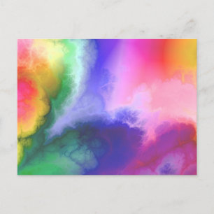 Rainbow Tie Dye Abstrakt Galaxy Cosmic Background Vykort