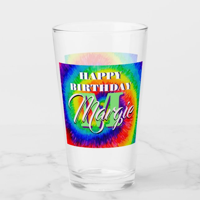 Rainbow Tie-Dye Alcohol Bläck Glaskopp (Framsida)