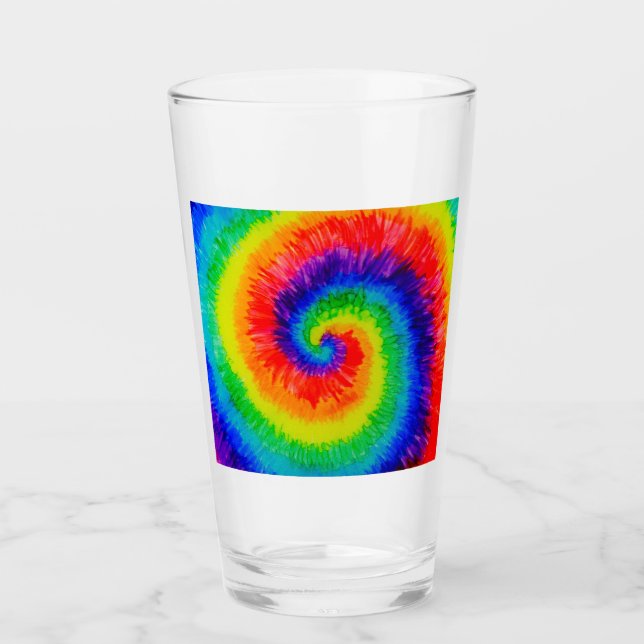Rainbow Tie-Dye Alcohol Bläck Glaskopp (Framsida)