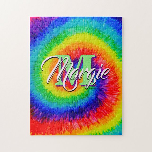 Rainbow Tie-Dye Alcohol Bläck Pussel (Vertikal)