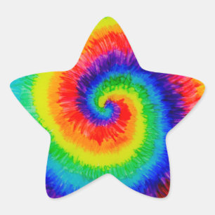 Rainbow Tie-Dye Alcohol Bläck Stjärnformat Klistermärke