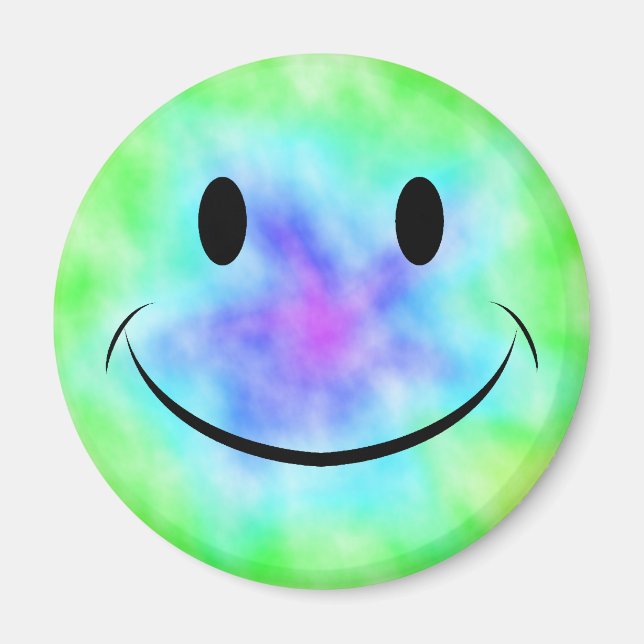 Rainbow Tie Dye Ansikte Magnet (Framsidan)