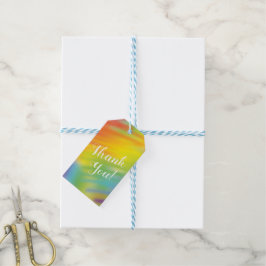 Rainbow Tie Dye Baby Shower Presentetikett