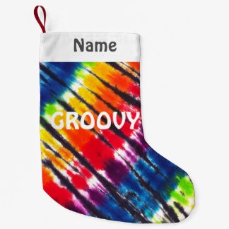 Rainbow Tie-Dye Customized Groovy Liten Julstrumpa
