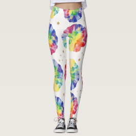 Rainbow Tie Dye Effect Seamless Mönster Leggings