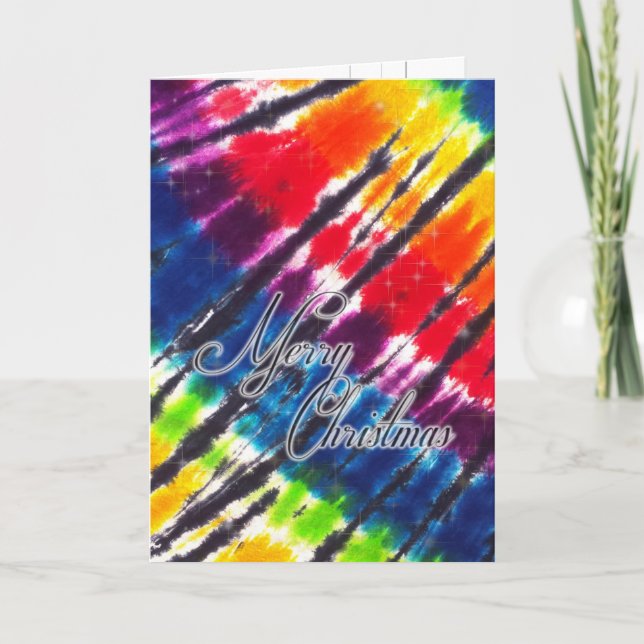 Rainbow Tie-Dye jul Helgkort (Framsida)