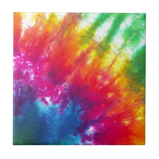 Rainbow Tie-Dye Kakelplatta (Framsidan)