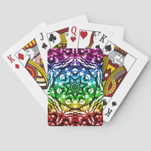 Rainbow Tie Dye Mandala Star Casinokort (Baksidan)