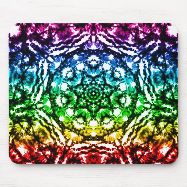 Rainbow Tie Dye Mandala Star Musmatta (Framsidan)