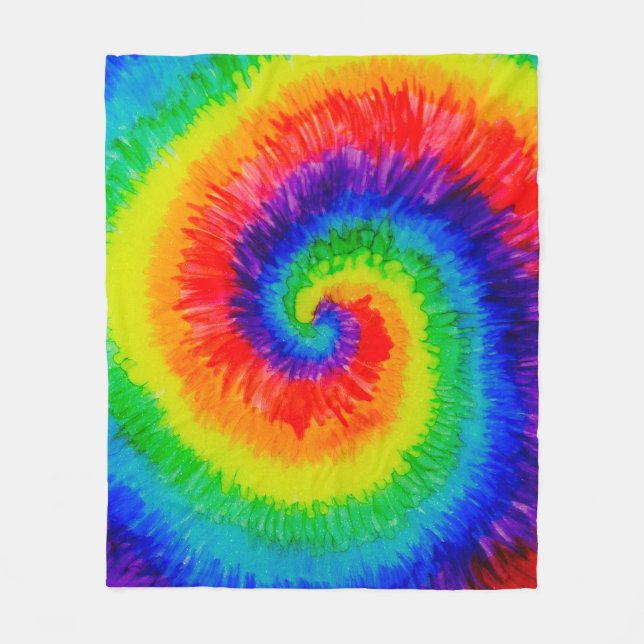 Rainbow Tie-Dye Swirl Fleecefilt (Framsidan)