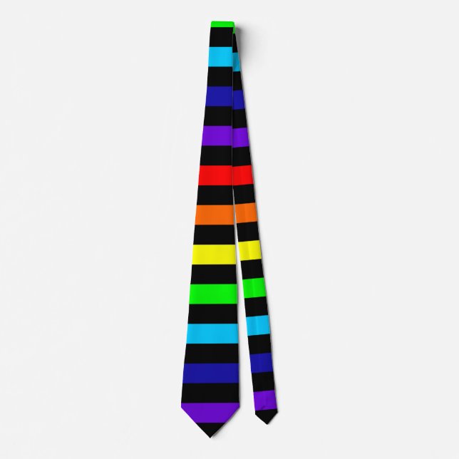 Rainbow Tie (Vågrät Rand) Slips (Framsida)