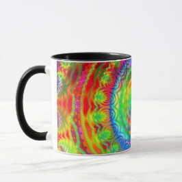 Rainbow Tiedye Fractal Mandala Kaffemugg