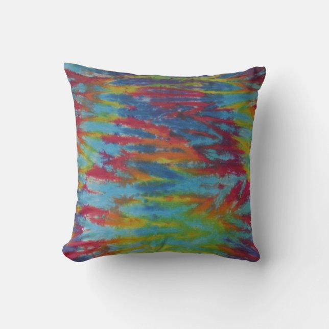 Rainbow Tiger Rand Tie Dye Pillow Kudde (Framsida)