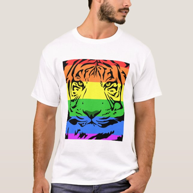Rainbow Tiger T Shirt (Framsida)