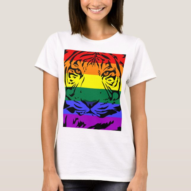 Rainbow Tiger T Shirt (Framsida)