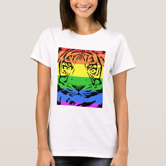 Rainbow Tiger T Shirt (Framsida)