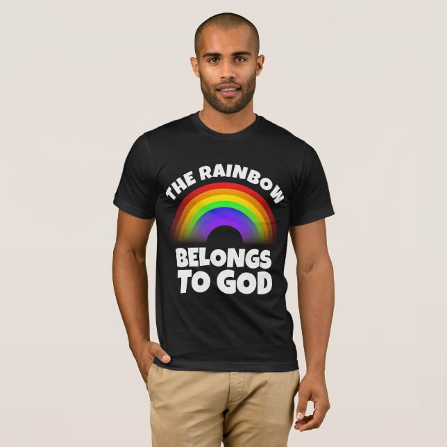 RAINBOW-TILLHÖREN TILL GOD, Christian T-shirts (Hel framsida)