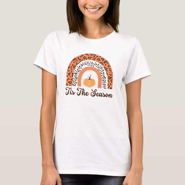 Rainbow Tis the Season Fall Shirt T Shirt (Framsida)