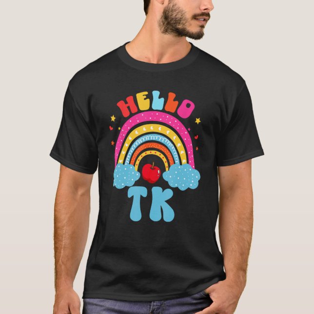 Rainbow TK Teacher Transitional Kindergarten Back T Shirt (Framsida)