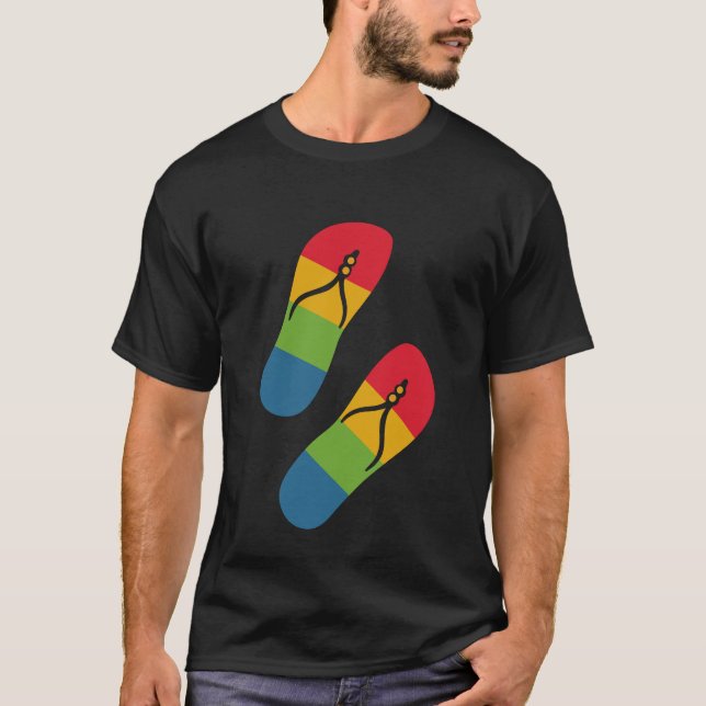 Rainbow Tofflor Modern Black Art Simple Trendig T Shirt (Framsida)