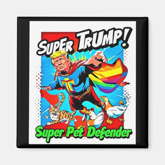 Rainbow Toppen Trump 2025 skyddar våra katter och  Magnet (Framsidan)