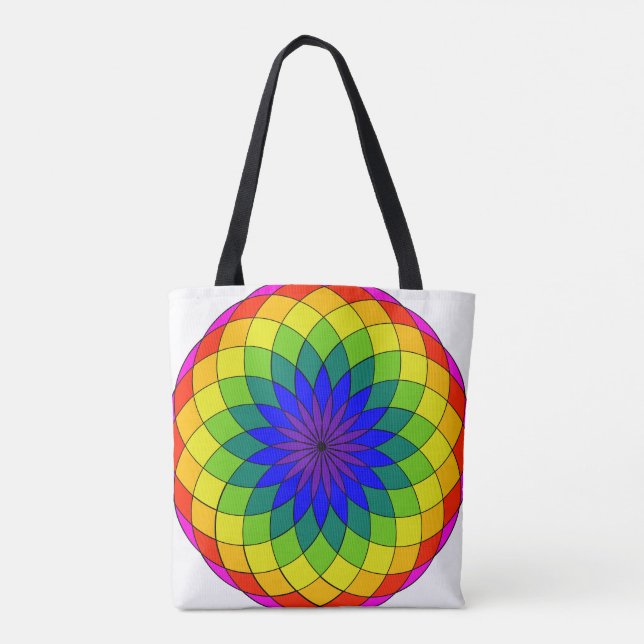 Rainbow Torus Tote Bag Tygkasse (Baksida)