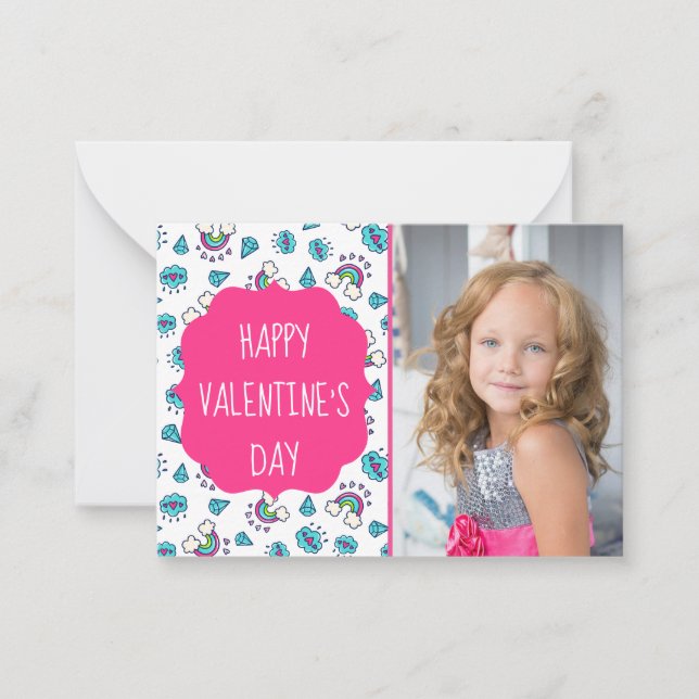 Rainbow Toss Valentine Day Anpassningsbar Photo Ca Anteckningskort (Framsida)