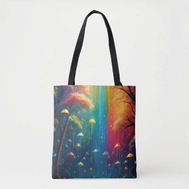 Rainbow Tote Bag Fantasy Design Tygkasse (Framsida)