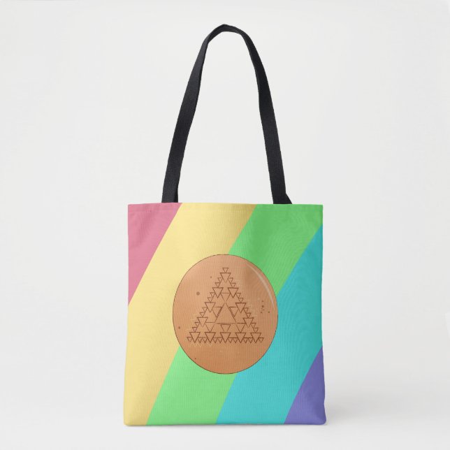 Rainbow Tote Bag Game Dalgona Många Triangle Tygkasse (Framsida)