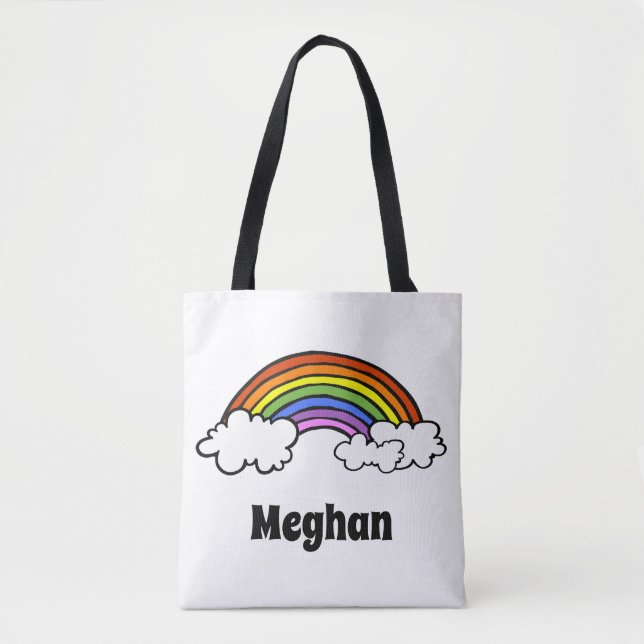 Rainbow Tote Bag Tygkasse (Framsida)