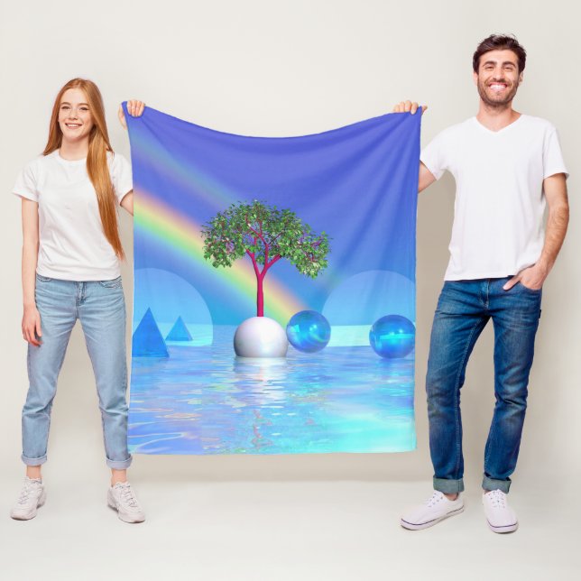 Rainbow Träd Fleecefilt (På plats)