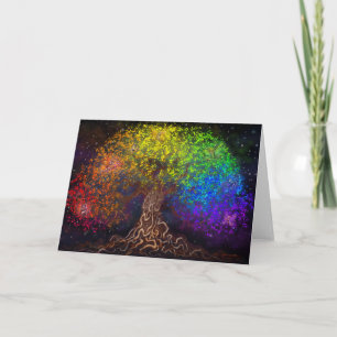 Rainbow Träd kort