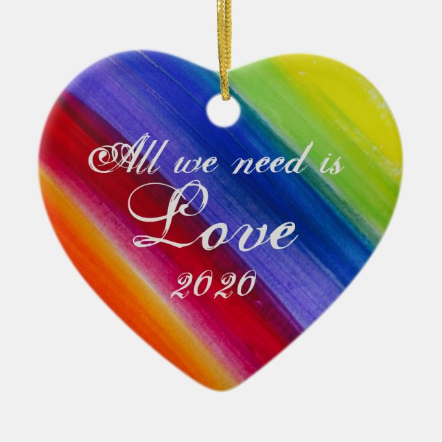 Rainbow träd och rand julgransprydnad keramik (Framsidan)