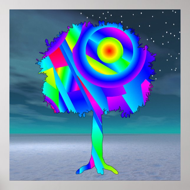 Rainbow Träd Poster (Framsidan)