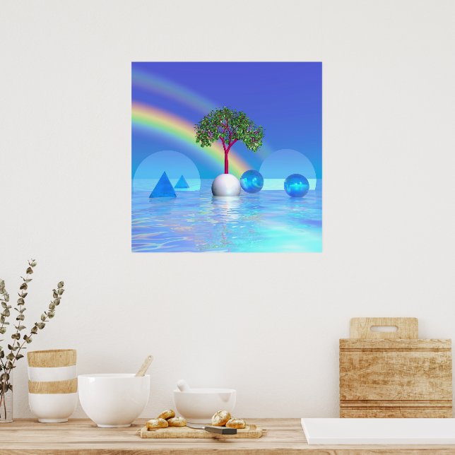 Rainbow Träd Poster (Kök)