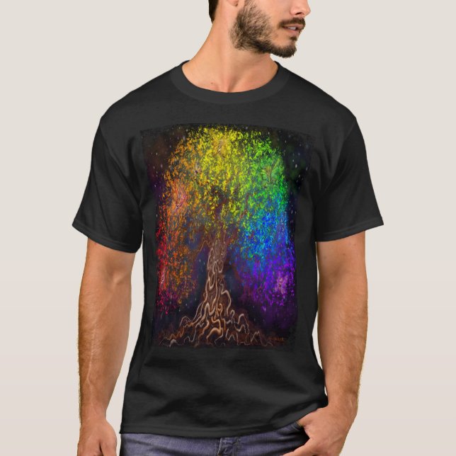 Rainbow Träd T-Shirt (Framsida)