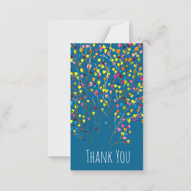 Rainbow träd, vattenfärg anteckningskort (Framsida)