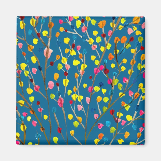 Rainbow träd, vattenfärg magnet (Framsidan)