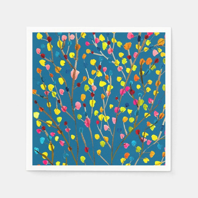 Rainbow träd, vattenfärg pappersservett (Framsidan)